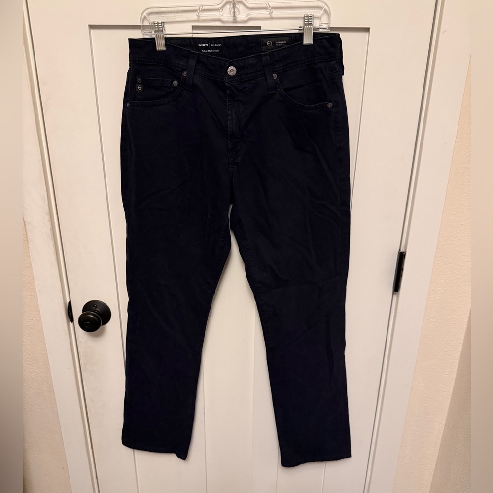 AG EVERETT Men’s Sim Straight Leg Pants 32/29 Black Casual - Picture 3 of 11